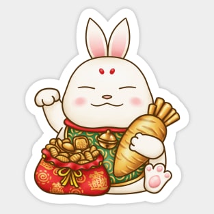 Year of the Rabbit Beckoning Rabbit Sticker